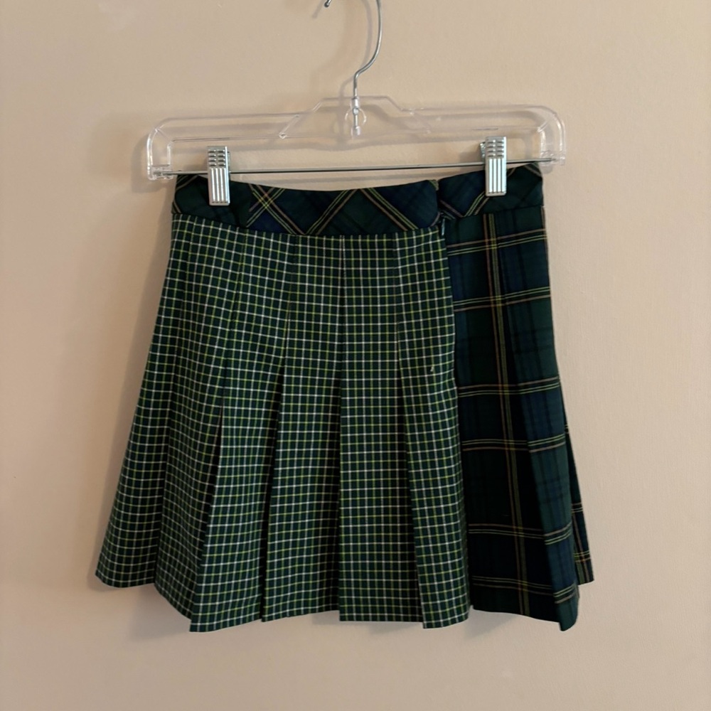 Green Plaid Women's Skirt